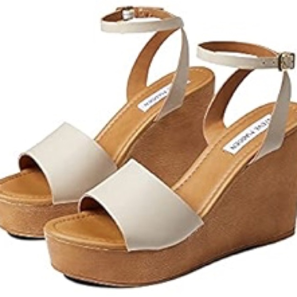 Steve Madden Women's Cream Wedge Sandals